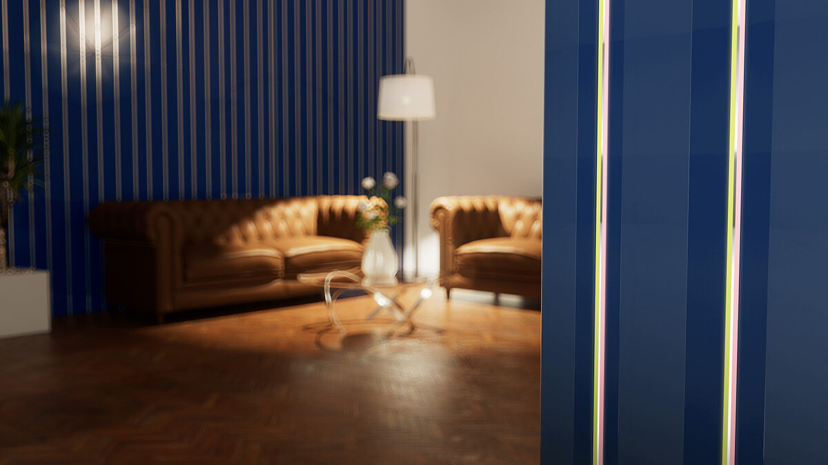 Glasdesign blau Lounge