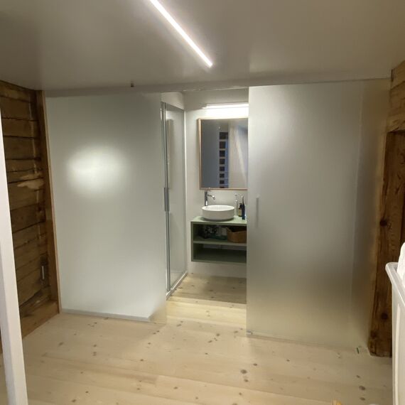 Badezimmer ganzflächig satiniert