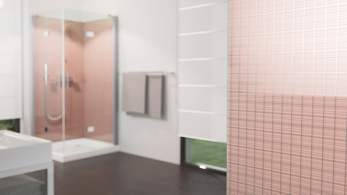 Glasdesign rosa Dusche